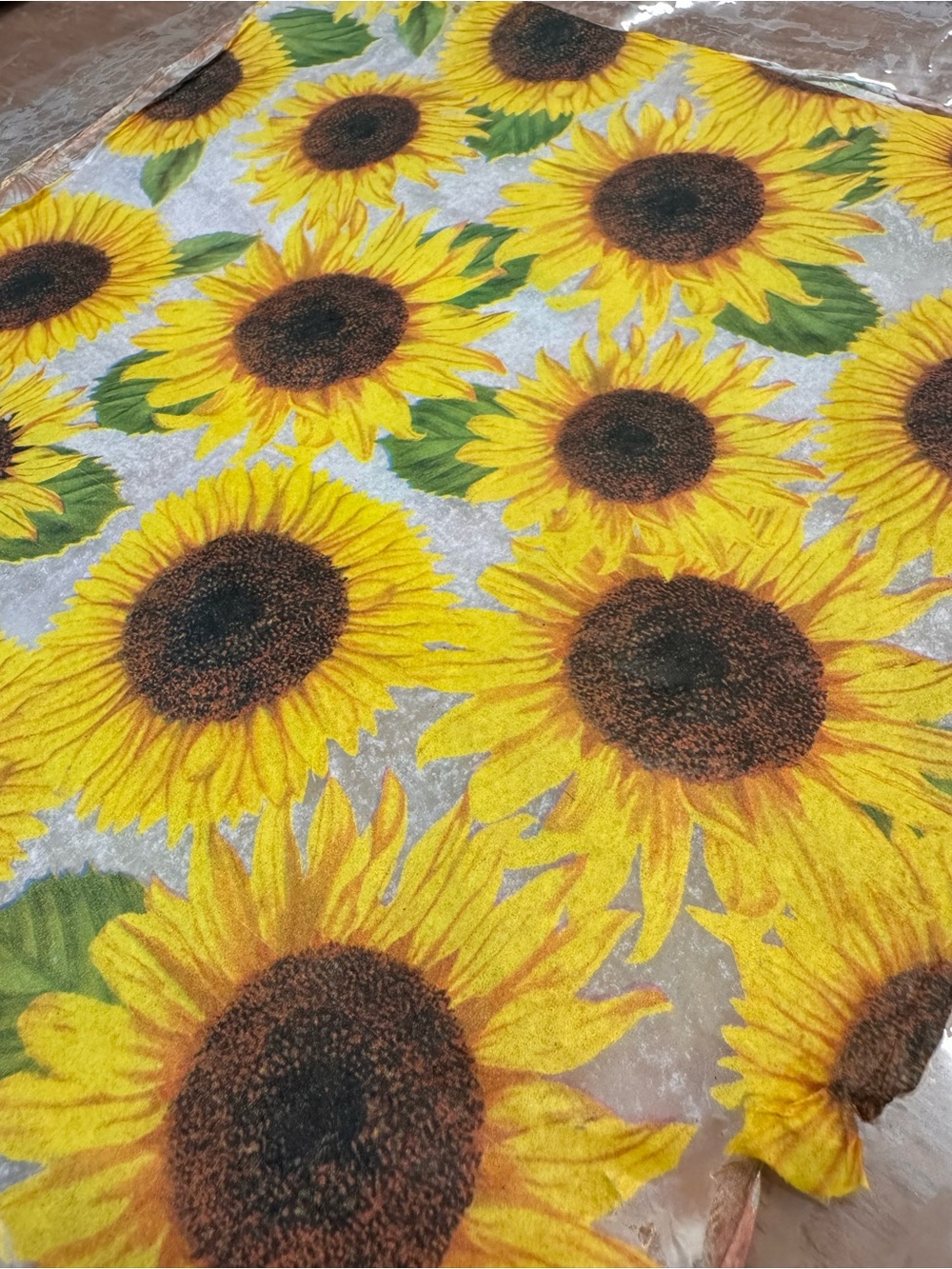 Sunflower Print Faux Rice Paper - Bright Yellow